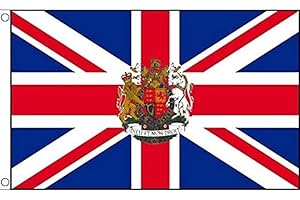 AZ FLAG - Drapeau Royaume-Uni avec armes - 90x60 cm - Drapeau Anglais - Uk - Grande Bretagne 100% Polyester Avec Oeillets Métalliques Intégrés - Pavillon 50 g