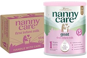 Nannycare Goat Based First Infant Milk – Stage 1 (From Birth) | Baby Powder Made from Whole Goats Milk | Nutritionally Complete Formula for Combination or Bottle Feeding – 800g (6 Pack)