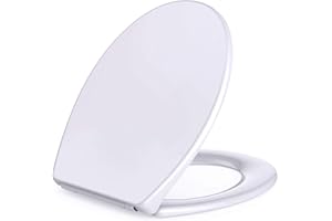 BESTYKS Deska sedesowa wolnoopadająca, wolnoopadająca, deska sedesowa wolnoopadająca, deska sedesowa w kształcie litery O, deska sedesowa wolnoopadająca, do większości toalet, biała