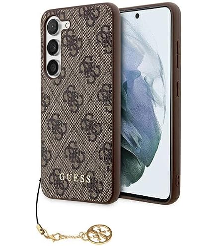 Guess Handyhülle A55 – 4G Charms Collection, Braun, Hardcase Mit Goldenem Logo