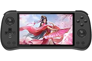 TONGDAO X55 Console de jeu portable avec écran IPS de 5,5", sortie HDMI, processeur RK3566, batterie 4000 mAh, consoles de jeux vidéo portables rétro pour enfants et adultes, 16 Go + 128 Go (noir)