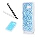 Produktbild Galaxy A5 2017 Hülle,Samsung Galaxy A5 2017 Glitzer Hülle,Leeook Ultra Dünn Flexibel Shiny Strass Silikon Bumper Schale Rückseite Handyhülle Schutzhülle Blau Verfärben Bling Glitter Durchsichtige TPU Crystal Case Backcover Tasche Etui für Samsung Galaxy A5 2017 + 1 x Schwarze Eingabestift-Verfärben Blau