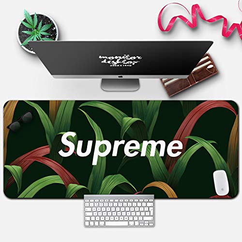 Preisvergleich Produktbild Ins Nordic hochwertige wasserdichte große Mauspad tropische grüne Pflanze Gaming Keyboard Pad Tischset, Nordic grüne Pflanze Reis wasserdicht, 800x300x3mm