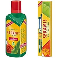 Seramis Flüssiger Pflanzendünger mit Dosierhilfe für alle Blühpflanzen, Vitalnahrung, 500 ml, Grün & Gießanzeiger für…