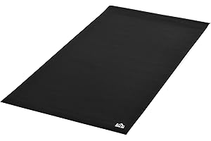 HOMCOM Tappeto Palestra Ammortizzante per Tapis Roulant e Cyclette, Tappetino Fitness in PVC Antiscivolo, 180x90cm, Nero