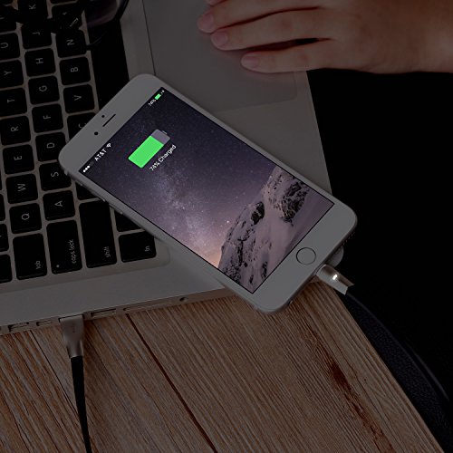 Lightning-Kabel, Aimus 6FT/1.8M PET verwicklungssicheres Kabel aus Zinklegierung 8 poliges Lightning-auf-USB-Kabel mit LED Licht Datensynchronisation & Schnellladekabel für iPhone 6/6 s/6 Plus/6 s Plus, iPhone 5/5 s/5 C/SE, iPad Mini 2 3 4 Air iPod und mehrere andere Geräte - 4