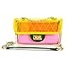 Produktbild XNRHH 2018 Art- Und Weisefrauen-transparente Geleebeutel Lingge-Ketten-Beutel-Schulter-Beutel-klassische Abend-Süßigkeit-Farbe Durchscheinende PVC-wasserdichte Schulter-Tasche,Yellow-OneSize