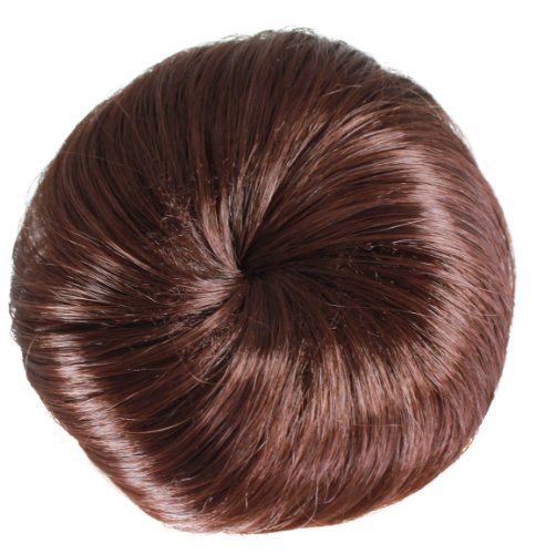 Luxury Drawstring Top Knot Bun Synthetic Hair Piece Extension 30 Brown Chestnut