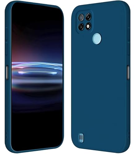 DOINK Cover In Silicone Ultra Per Realme C21 - Custodia Antiurto Con Bumper In Fibra E Bordi Rialzati - Nero