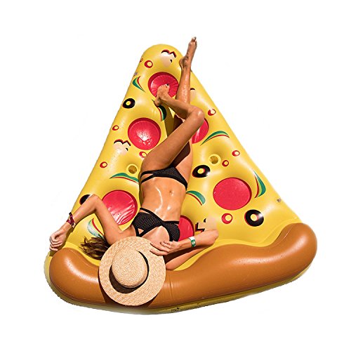 Preisvergleich Produktbild KiKa Monkey Riese Aufblasbar Pizza Pool Schwimmer Party Raft mit Becherhalter