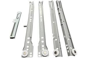 Guide per Cassetti a Rotella Grigie | Binari Scorrevoli Soft Close | Chiusura Ammortizzata | Diverse Misure | inferramenta (45 cm)