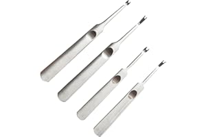YUNHENIL 4 Pieces Nail Cuticle Removers Stainless Steel Cuticle Forks V and U Type Cuticle Pushers for Trimming the Overgrown Cuticle at the Edge of Nails