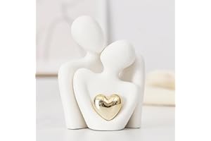ODMYZG Mini Couple Statue,Couple Hugging Statue,Modern Abstract Art Decoration,Decorative items for TV cabinets,living rooms and bedrooms.Romantic Gifts for Valentine Anniversary Birthday (White, M)