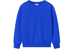 Style Lockers® Kids Boys Sweatshirt Back to School Fleece Plain Jumper Crew Round Neck Pullover Uniform Top Size Age 5-13 Years