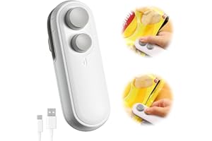 SONHOMAY 2 in 1 Mini Tütenversiegler Chip Tütenversiegler Wärme Wiederaufladbare Mini Versiegelungsmaschine Tragbare Tütenversiegler Vakuumversiegler für Plastiktüten Snacks Lebensmittel Lagerung