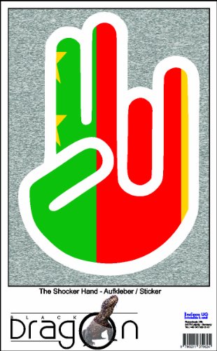 The Shocker Hand Decal Sticker Laptop skin 210x145 mm white Outline with Flag Old Cameroon-Alte Kamerun The Shocker Hand Decal Sticker Laptop skin 210x145 mm white Outline with Flag Old Cameroon-Alte Kamerun
