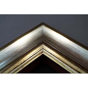 Cornice Dorata Avorio 50x70 Cm - Con O Senza Passepartout In Legno, Per Quadri, Elegante E Classica