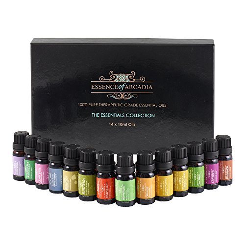 Top 14 LUXUS 100 % Pure Aromatherapie Ätherische Öle Top 14 Set (10 ml), zur therapeutischen Anwendung + KOSTENLOSES Rezept-Heft - 2