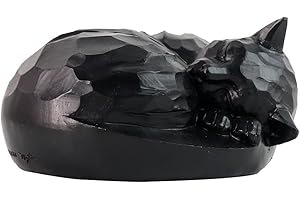 SpeXyngial Pet Urn for Cat Ashes - Memorial Keepsake Cremation Urn (Black)