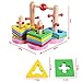 Happy Cherry Colourful Geometric Shape Sorter Matching Wooden Intellegence Development Early Learning Toys for Baby Kids Toddler