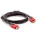 Produktbild Saxonia 1,5m - Ultra HD 4k HDMI Kabel 1.4a | Auflösung Full HD HDTV 1080p 3D 2K 4K bis Ultra HD 2160p bei 30 Hz HDCP | Highspeed mit Ethernet Unterstützung (kompatibel mit HDMI 2.1, 2.0a, 2.0, 1.4) | geschirmt, Schwarz-Rot