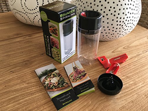 Spiralina – Gemüsespirale – 4 Einstellungen Spaghetti / Julienne and Spiralschneider für Gemüse für Bratpfannen, Salate oder Nudelgerichte + Handschutz + Rezeptbuch und manuelle - 8
