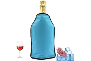 HI FINE CARE Enfriador De Vino De Gel, Enfriador De Botellas De Vino De Gel, Funda Para Congelador, Vodka, Enfriador De Tequila, Enfriador De Portador (azul claro)