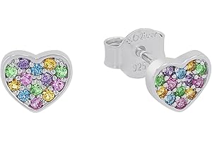 s.Oliver Ohrstecker 925 Sterling Silber Mädchen Kinder Ohrschmuck, mit Zirkonia synth., Herz, Kommt in Schmuck Geschenk Box