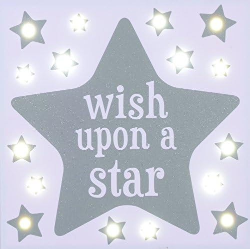 WISH UPON A STAR 16 LED CANVAS WITH GLITTER