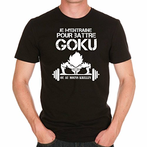 Book's Cover of TShirt Uraeus Je Mentraine Pour Battre Sangoku Ou Au Moins Krillin S NOIR