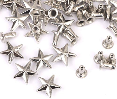 Huihuger Fashion Punk Star Studs Rivets for Shoe Leather Crafts Decoration 12mm Pack of Approx.50pcs