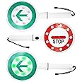 Bi-Directional Warning 16 LED Traffic Safety Baton | Battery Powered Safety Baton | Traffic Control LED Flashing Light | Stop and Go Sign (3 Pcs Set)