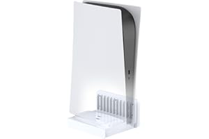 SOKUSIN PS5 Supporto da Parete - Compatibile con le Versioni su Disco e Digitali, Design a Dissipazione di Calore, Accessorio Salvaspazio Adatto a Camera da Letto e Soggiorno (Bianco)