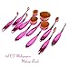 Docolor 10 Piece Oval Brush Set Face Foundation with Usage Chart Box (Purple)