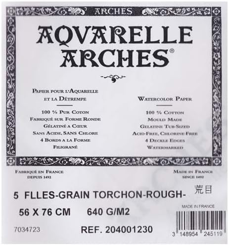 Arches Aquarelle 4001230 30 x 22-Inch 640 gsm Rough Canson Watercolour Paper