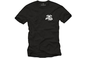 MAKAYA Camisetas Originales Hombre Manga Corta Marca Moto Motor Impresión en el Pecho y en el Reverso