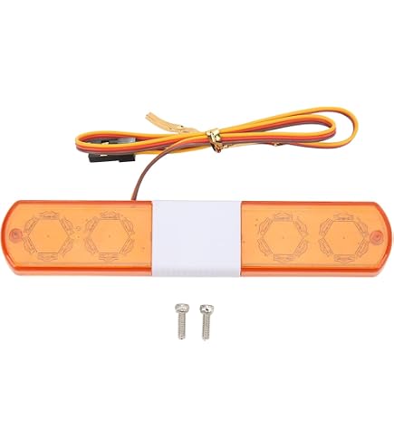 Lampe LED Flash Rotative Pour Voiture RC – 5 Modes Clignotants – Alimentation Via Récepteur CH3 – Pour 1/10 1/8 1/12 1/14 – Jaune