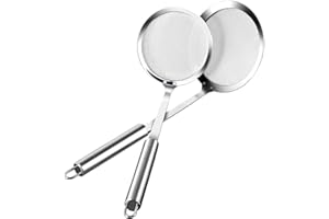 Aiareozy 2 Pezzi Schiumarola Acciaio Inox, ragno da cucina acciaio, Schiumarola per Fritti, colino fritto, ragno cucina per Cucinare, Friggere, Arrostire, Pasta o Gnocchi in Cucina
