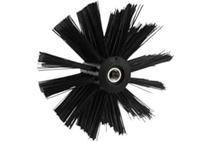 LIOAEUST Chimney Cleaning Brush, 100/150mm Dryer Vent Cleaning Flexible Brush Chimney Sweep Brush Bristle Head Nylon for Kitchen Chimney Pipe(100mm)