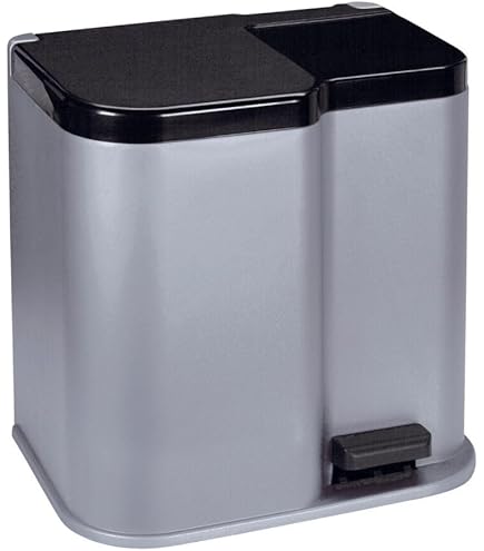 TONTARELI Lot De 2 Poubelles "MODA" 25L Avec Poignée, Blanc