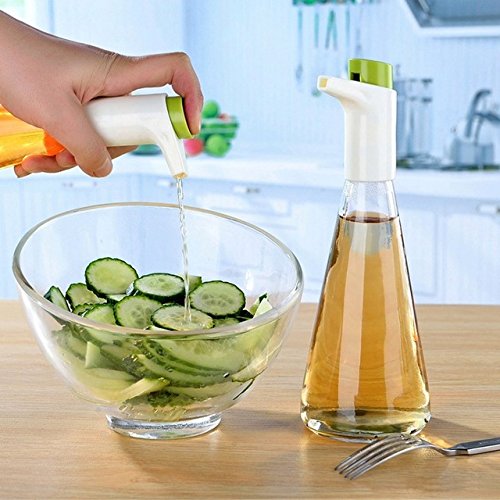 ViewHuge Hand Press Glass Gravy Boat Seasoning Jar Vinegar Soy Storage Bottle Cooking Wine Holder Container Kitchen Storage Tools