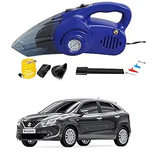 Oshotto 2 in 1 Car Vacuum Cleaner Cum Tyre inflator/Air Compressor for Maruti Suzuki Baleno (Blue)