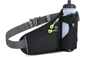 Flintronic Torba na pasek, sportowa biodrowa z butelką na napoje, oddychająca, do biegania, kempingu, wspinaczki, jazdy na rowerze, 1#czarny