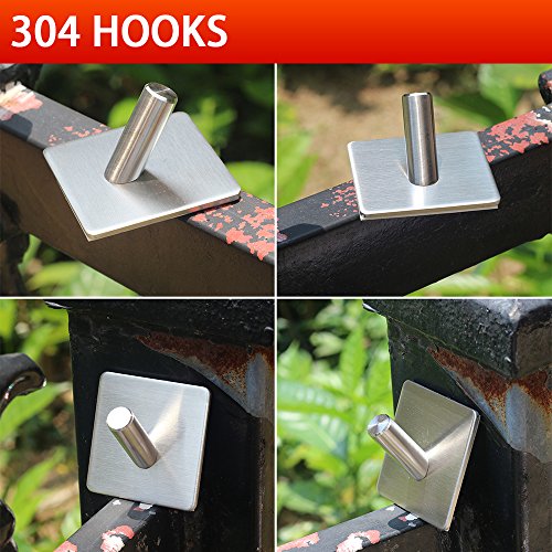 SPAHER Selbstklebend Handtuchhaken Haken Wasserdicht 304 Edelstahl 3M Badezimmer Abnehmbare Toilette Hut Robe Schränke Mantel Sticky Storage Wandaufhängung Rack Rail Bad Handtuchhalter 4 Pack - 7