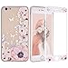 Produktbild Bakacase iPhone 7 Hülle Panzerglas, iPhone 8 Hülle Blumen, Transparent TPU Silikon Handyhülle Full Body Protective Case Schutzhülle mit 9H Härte Panzerglas für iPhone 7/8 4,7"-Schmetterling