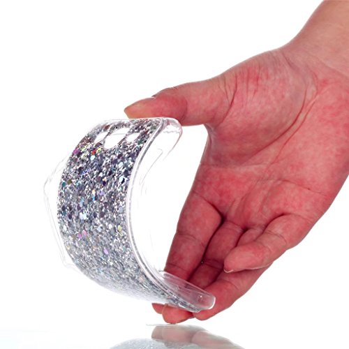 Samsung Galaxy 19060 Hülle Shiny Sparkle Schutzhülle,MUTOUREN Fashion Glitter Glitzern Protective Handy Hülle Schutz hülle Back Cover Bling Case Bumper Protector für Apple Samsung Galaxy 19060 – Silber - 2