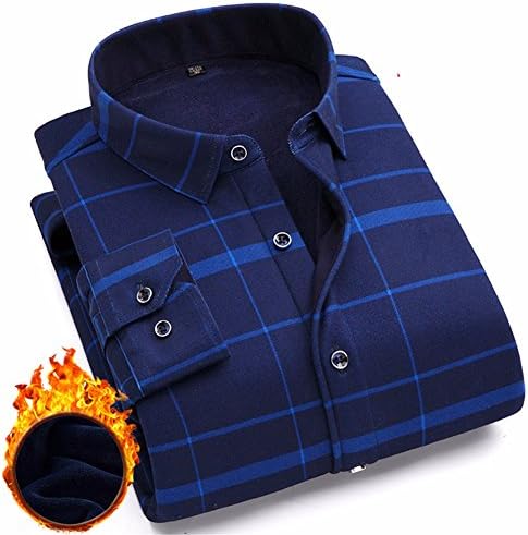 Yall Men'S Warm Shirt Plaid Long Sleeve Leisure Daily Coat,02,XXL