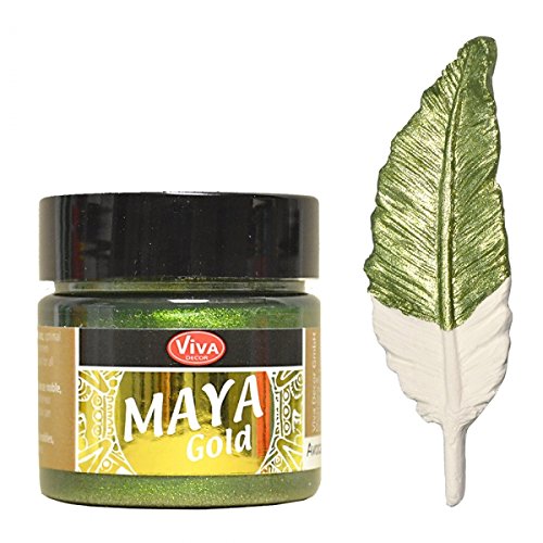 Viva Decor Maya Gold -Avocado- 45ml Metallglanz Farbe, Metallic Effekt