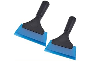 BOMOYA 2 unidades de limpiaparabrisas de silicona, raspador de hielo para ducha, mini rascador de ventana pequeño para baño, cocina, ventana de coche, herramienta de limpieza (azul)