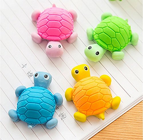 Hosaire 5x Eraser Radiergummi Schildkröte-Form Radierer Schulbedarf Schmutzradierer Briefpapier (Zufällige Farbe) - 3